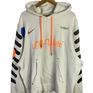 Off-White White and Orange Crewneck Sweater